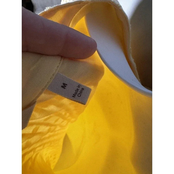 Soft Surroundings Blouse Women’s M Yellow Rayon Seersucker Ruffle Top M - Picture 5 of 7